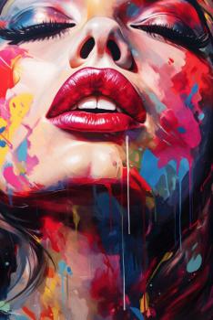 A woman with sexy lips